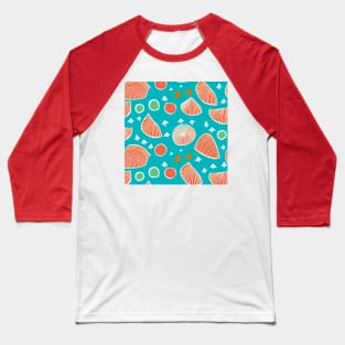 Abstract Tropical Beach Picnic (MD23SMR007b) Baseball T-Shirt